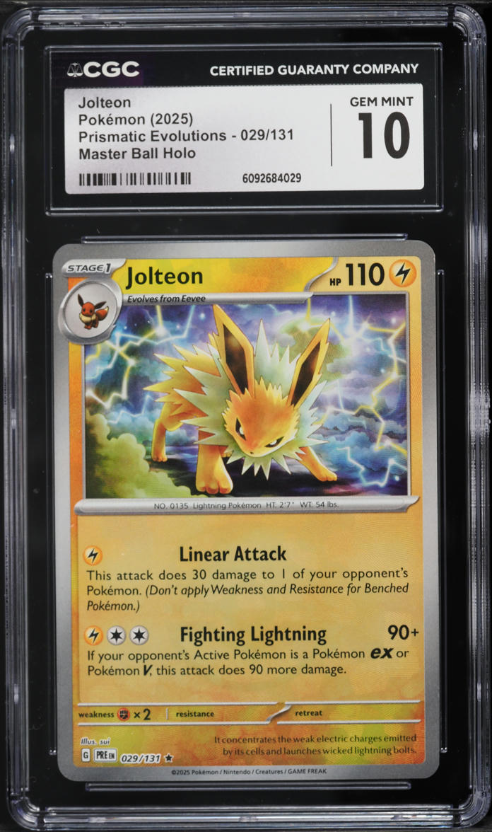 2025 Pokemon Prismatic Evolutions Master Ball Jolteon #29 CGC 10