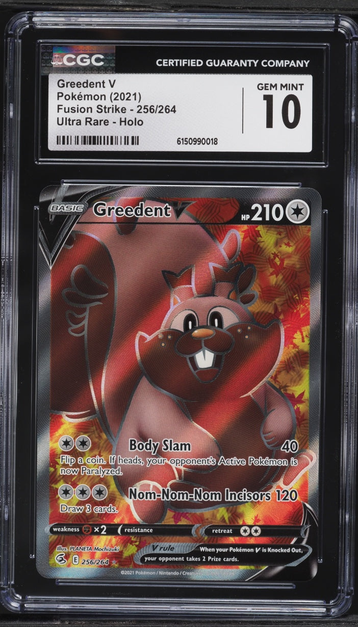 2021 Pokemon Fusion Strike Greedent V #256 CGC 10