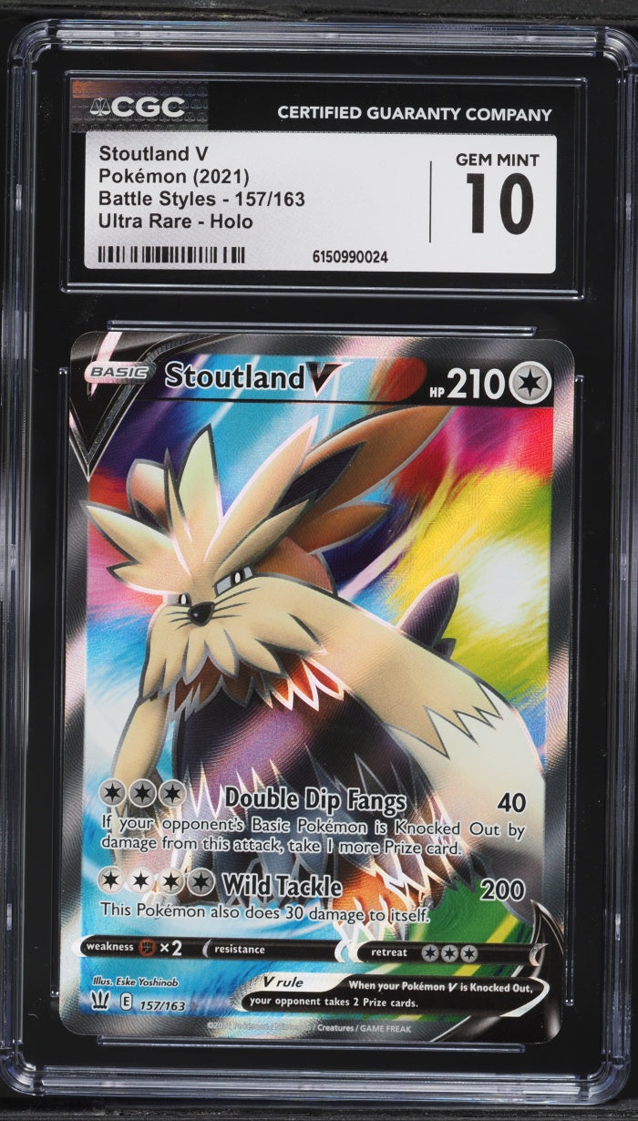 2021 Pokemon Battle Styles Stoutland V #157 CGC 10