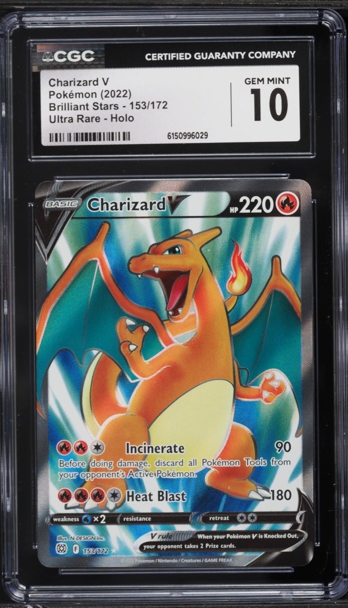 2022 Pokemon Brilliant Stars Charizard V #153 CGC 10