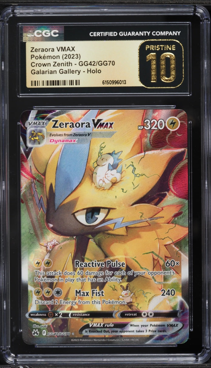 2023 Pokemon Crown Zenith Zeraora VMAX #GG42 CGC 10 PRISTINE