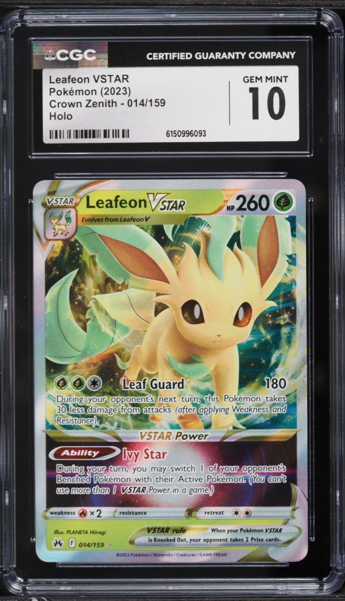 2023 Pokemon Crown Zenith Holo Leafeon VSTAR #014 CGC 10