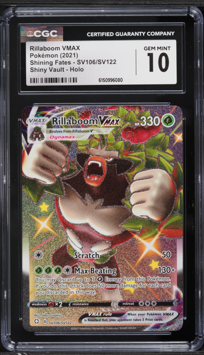 2021 Pokemon Shining Fates Rillaboom VMAX #SV106 CGC 10