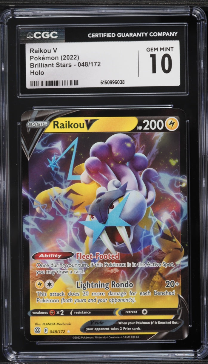 2022 Pokemon Brilliant Stars Raikou V #048 CGC 10