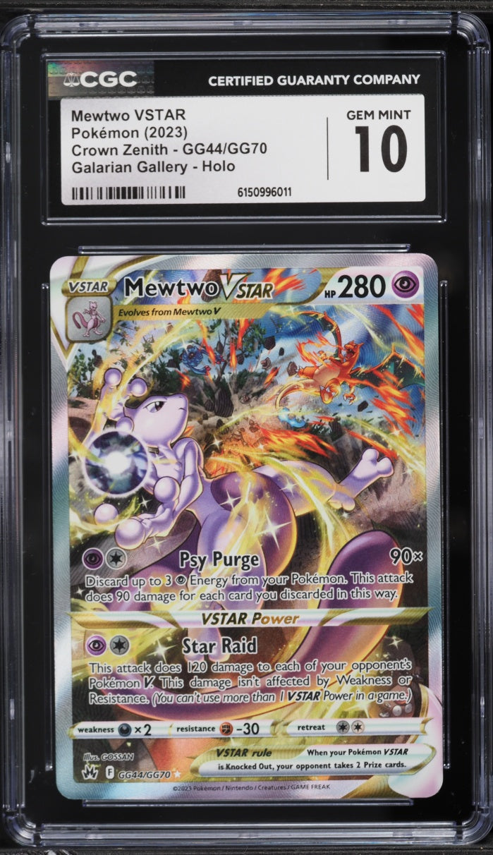 2023 Pokemon Crown Zenith Alt Art Mewtwo VSTAR #GG44 CGC 10