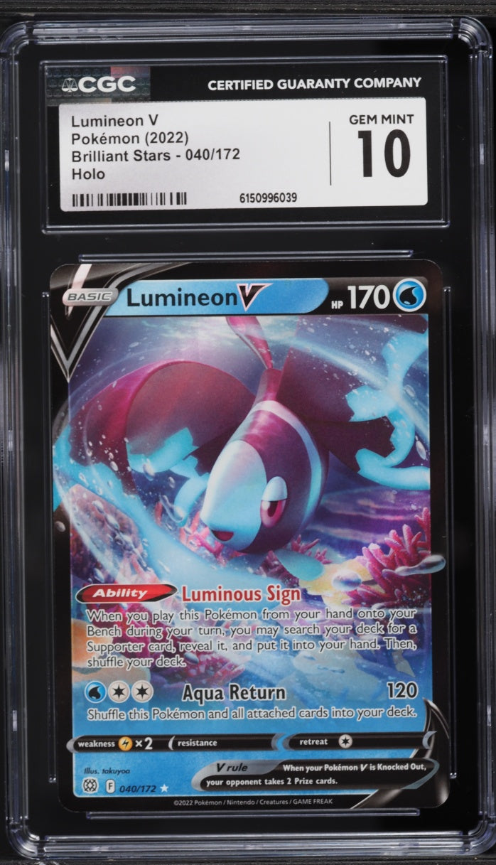2022 Pokemon Brilliant Stars Lumineon V #040 CGC 10