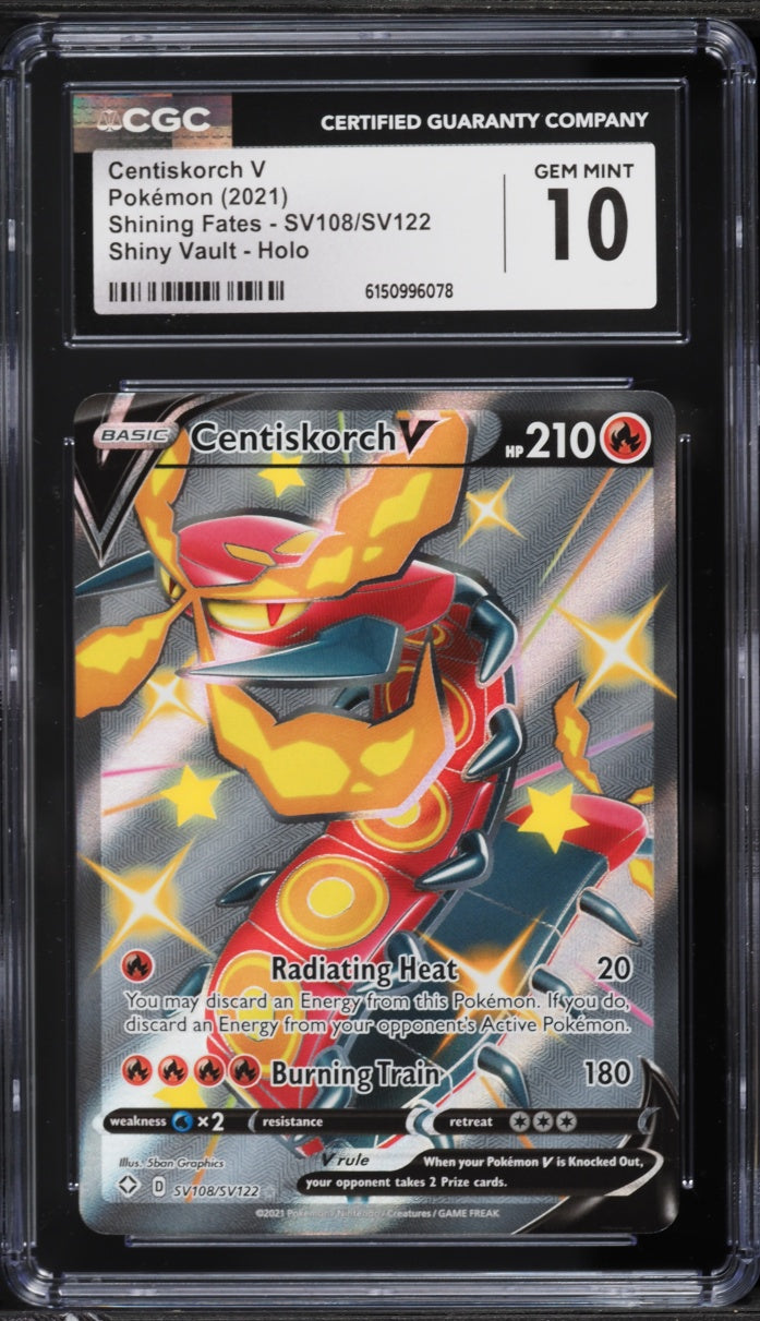 2021 Pokemon Shining Fates Centiskorch V #SV108 CGC 10