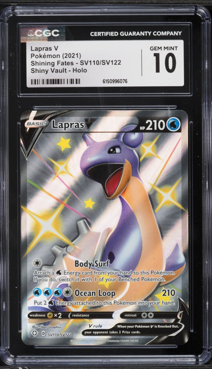 2021 Pokemon Shining Fates Lapras V #SV110 CGC 10