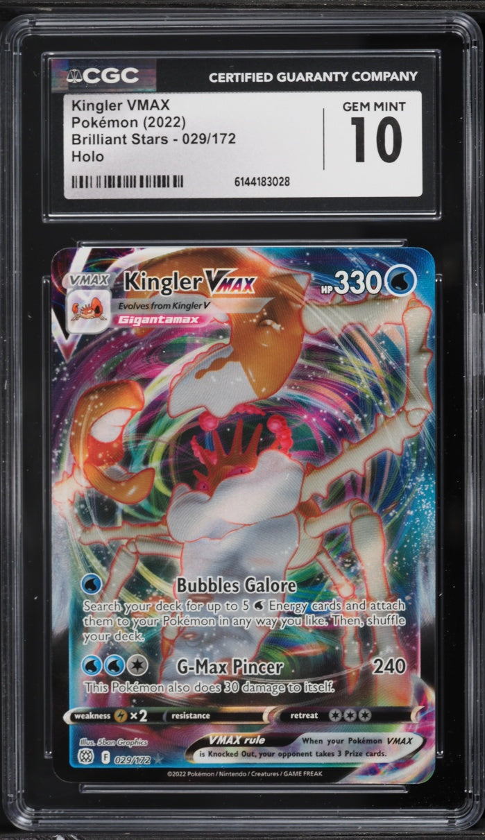 2022 Pokemon Brilliant Stars Kingler VMAX #029 CGC 10