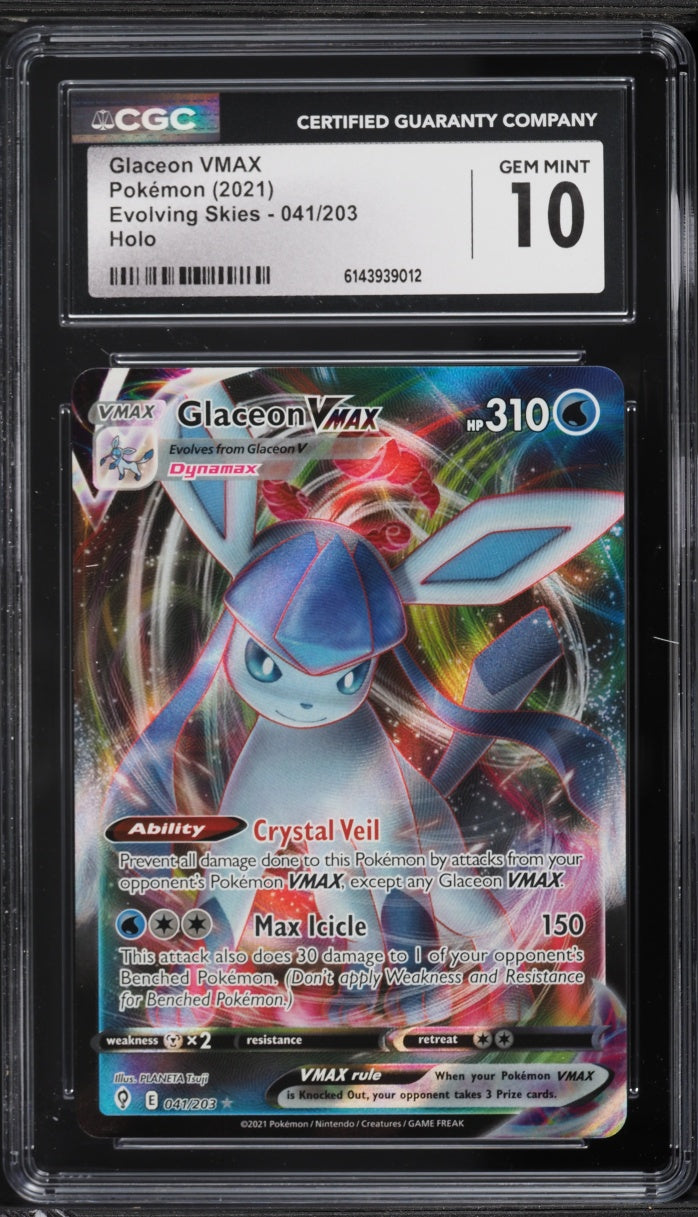 2021 Pokemon Evolving Skies Glaceon VMAX #041 CGC 10