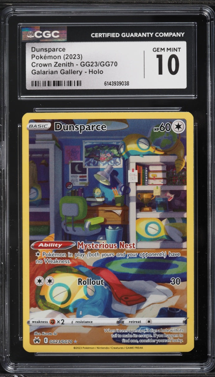 2023 Pokemon Crown Zenith Dunsparce #GG23 CGC 10