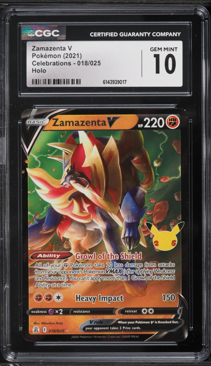 2021 Pokemon Celebrations Holo Zamazenta V #018 CGC 10