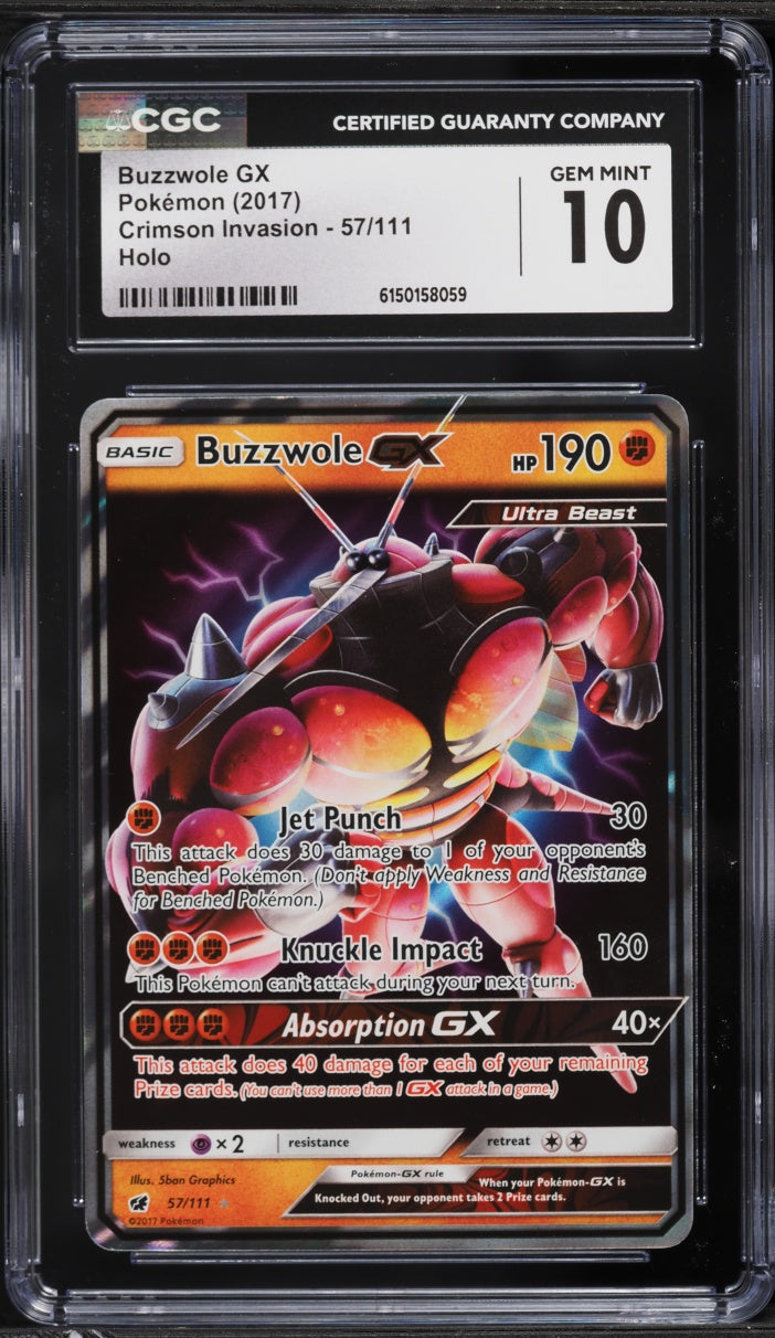 2017 Pokemon Crimson Invasion Buzzwole GX #57 CGC 10