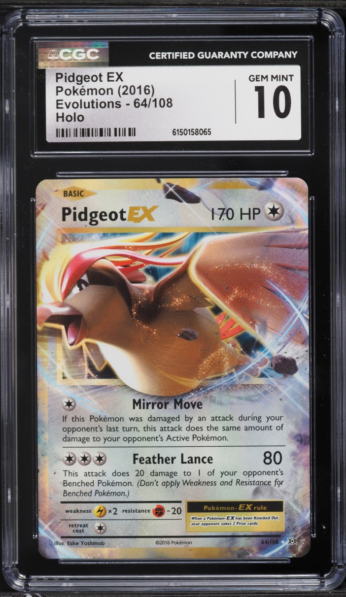 2016 Pokemon Evolutions Pidgeot EX #64 CGC 10