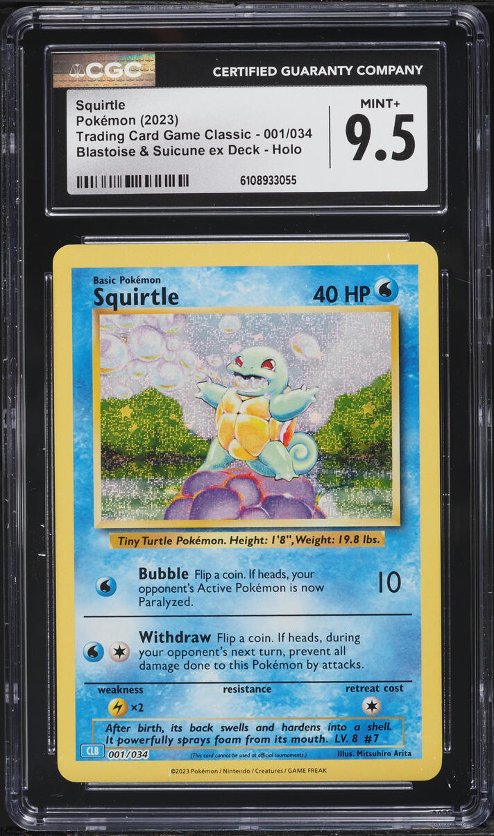 2023 Pokemon TCG Classic Collection Holo Squirtle #001 CGC 9.5