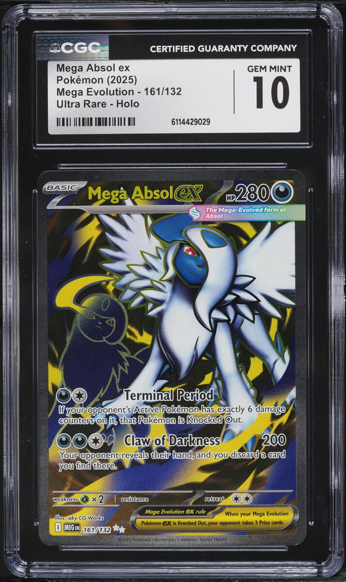 2025 Pokemon Mega Evolution Mega Absol ex #161 CGC 10