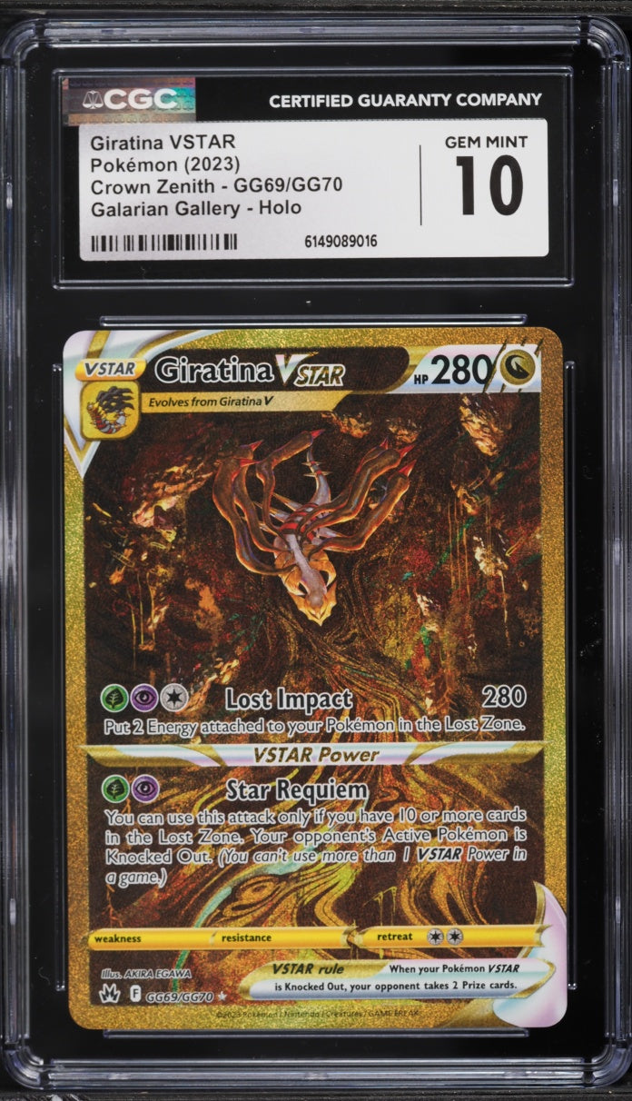 2023 Pokemon Crown Zenith Gold Rare Giratina VSTAR #GG69 CGC 10
