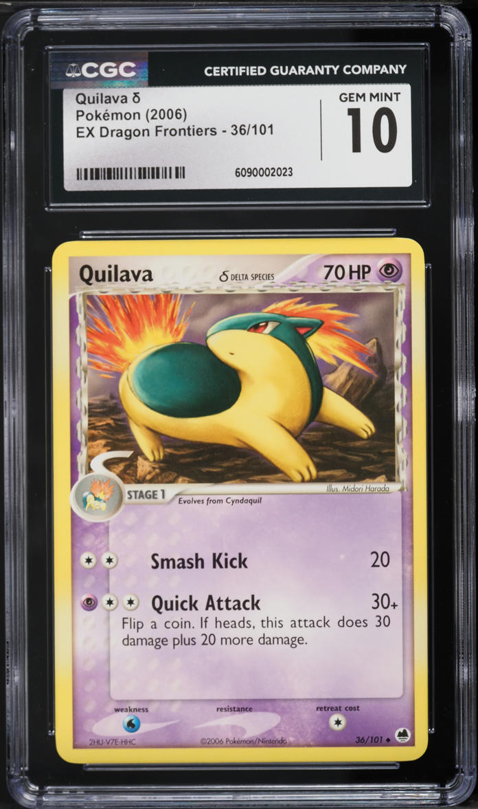 2006 Pokemon EX Dragon Frontiers Quilava #36 CGC 10