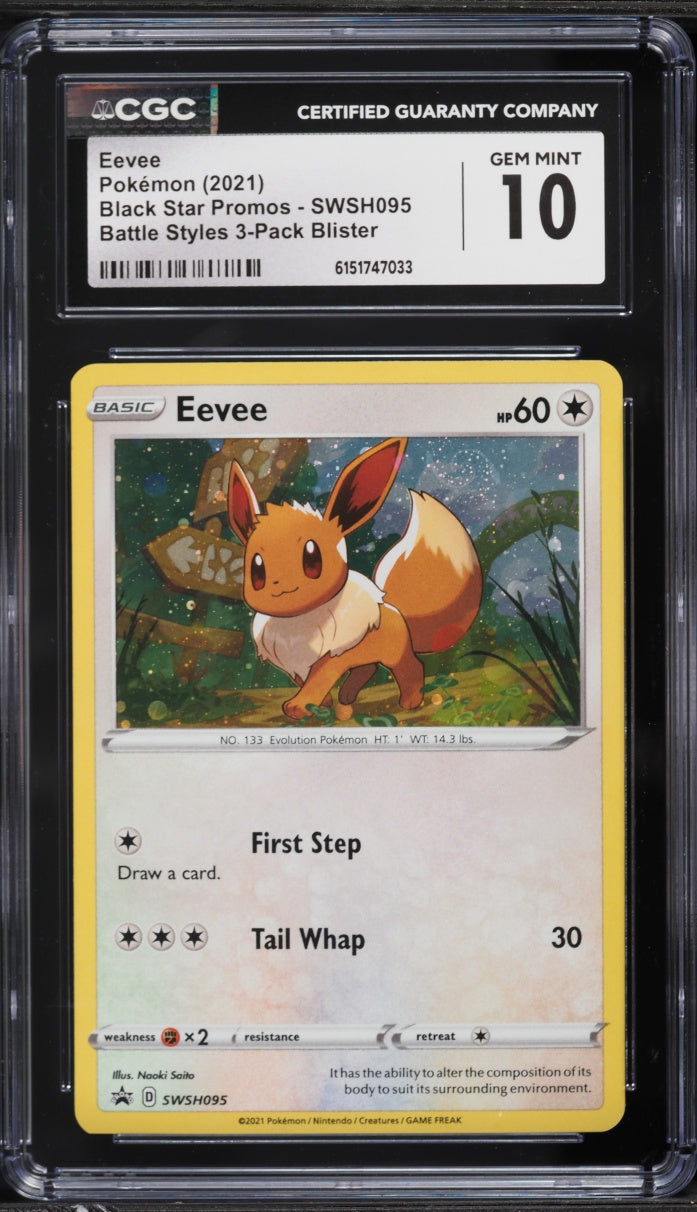 2021 Pokemon Battle Styles Holo Eevee #SWSH095 CGC 10