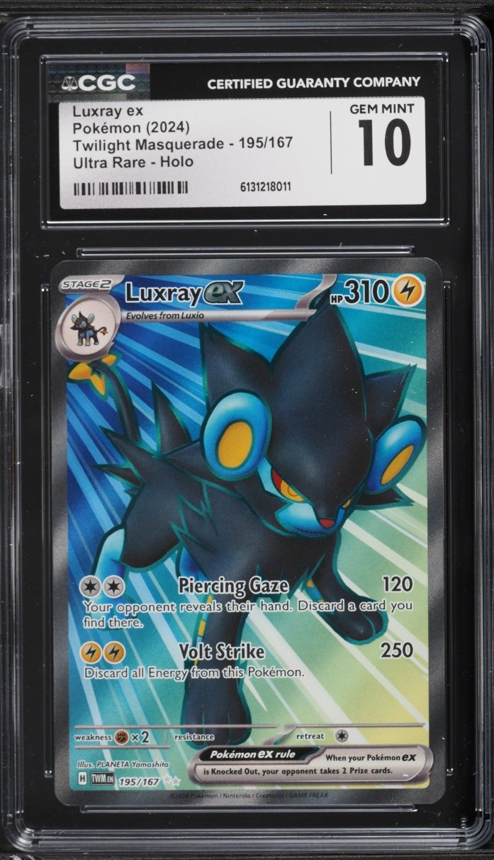 2024 Pokemon Twilight Masquerade Luxray ex #195 CGC 10
