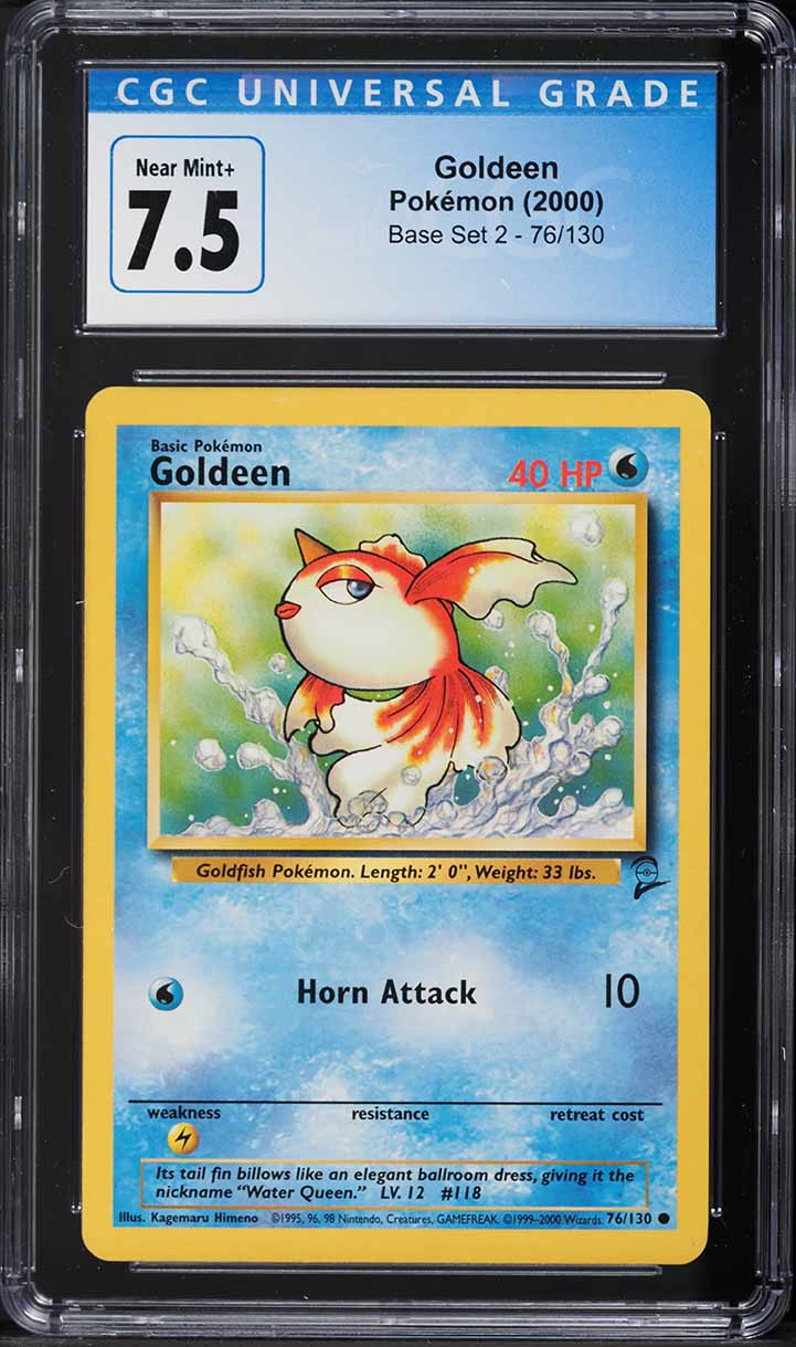 2000 Pokemon Base Set 2 Goldeen #76 CGC 7.5 NRMT+