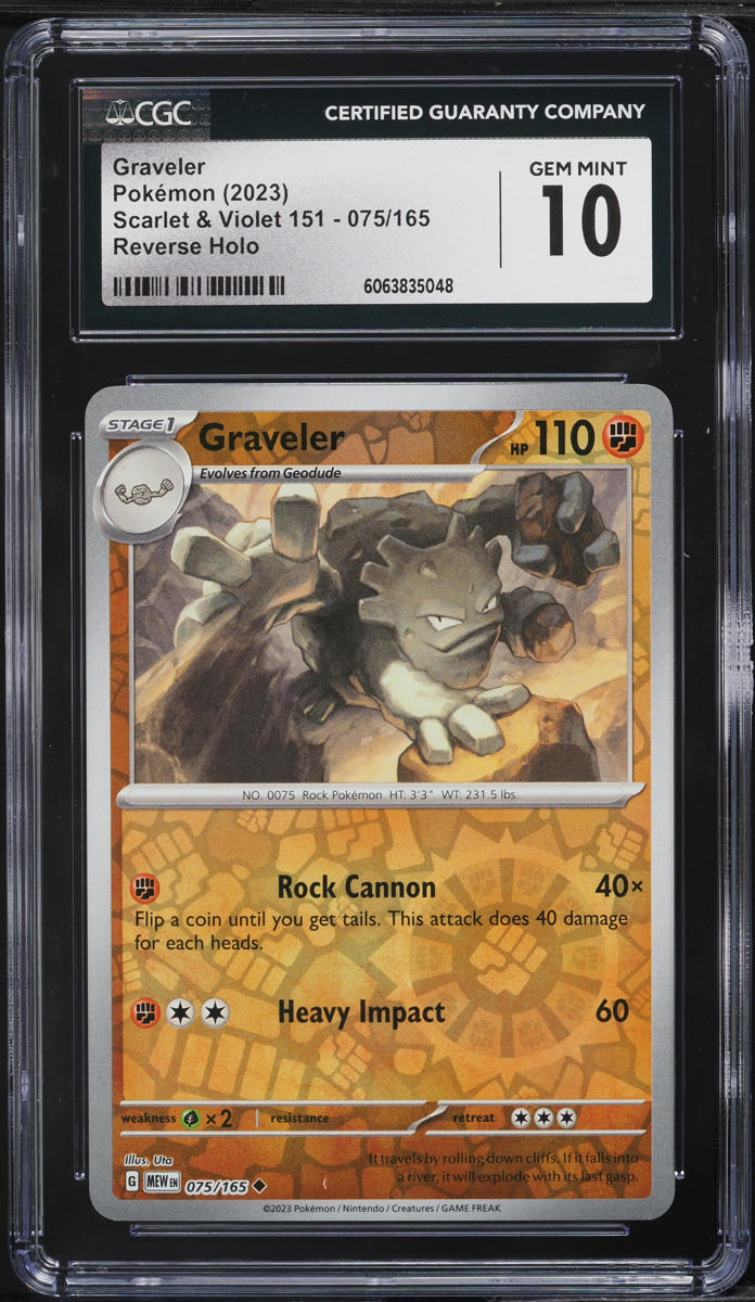 2023 Pokemon Scarlet & Violet 151 Reverse Holo Graveler #75 CGC 10 GEM MINT