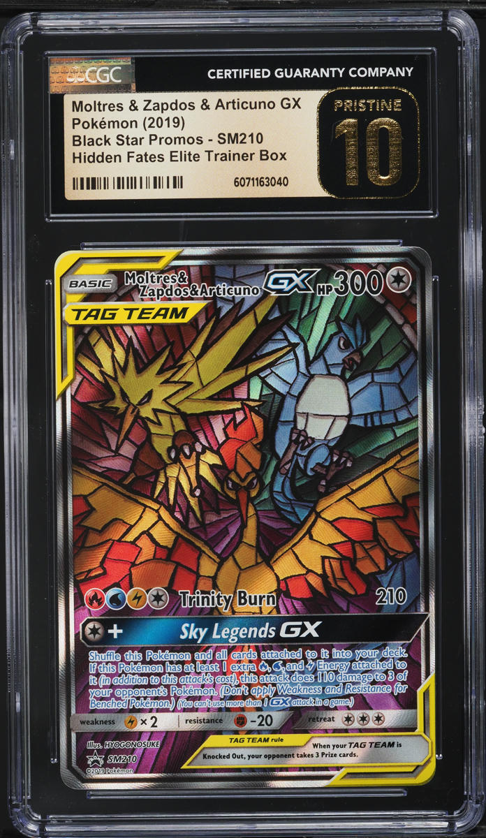 2019 Pokemon SM Promo Hidden Fates Moltres Zapdos Articuno GX CGC 10 PRISTINE