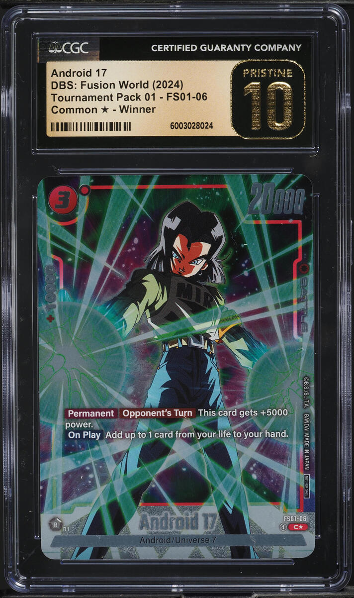 2024 DBS: Fusion World Tournament Pack 01 Winner Android 17 CGC 10 PRISTINE