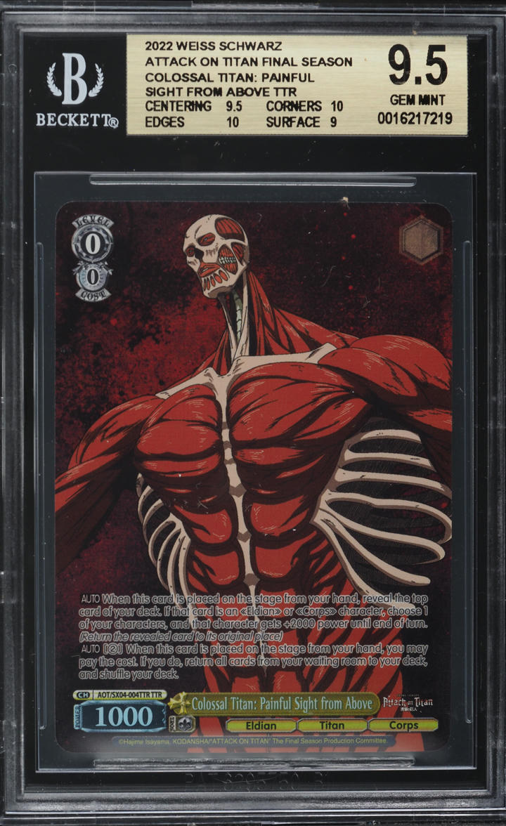 2022 Weiss Schwarz Attack On Titan Colossal Titan: Painful Sight Above BGS 9.5