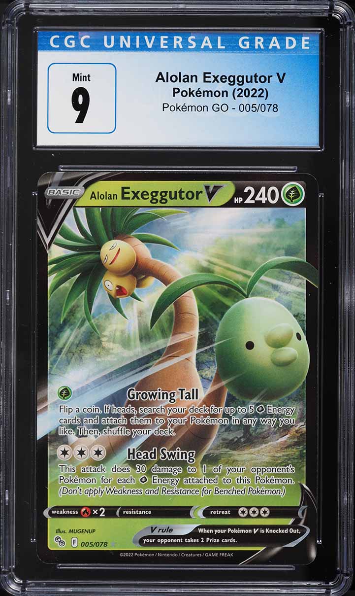 2022 Pokemon Sword & Shield Pokemon GO Alolan Exeggutor V #5 CGC 9 MINT