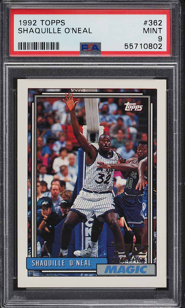 1992 Topps Basketball Shaquille O'Neal ROOKIE #362 PSA 9 MINT