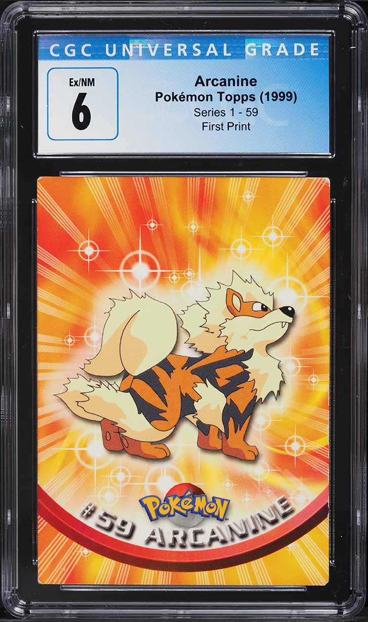 1999 Topps Pokemon Series 1 Arcanine #59 CGC 6 EXMT