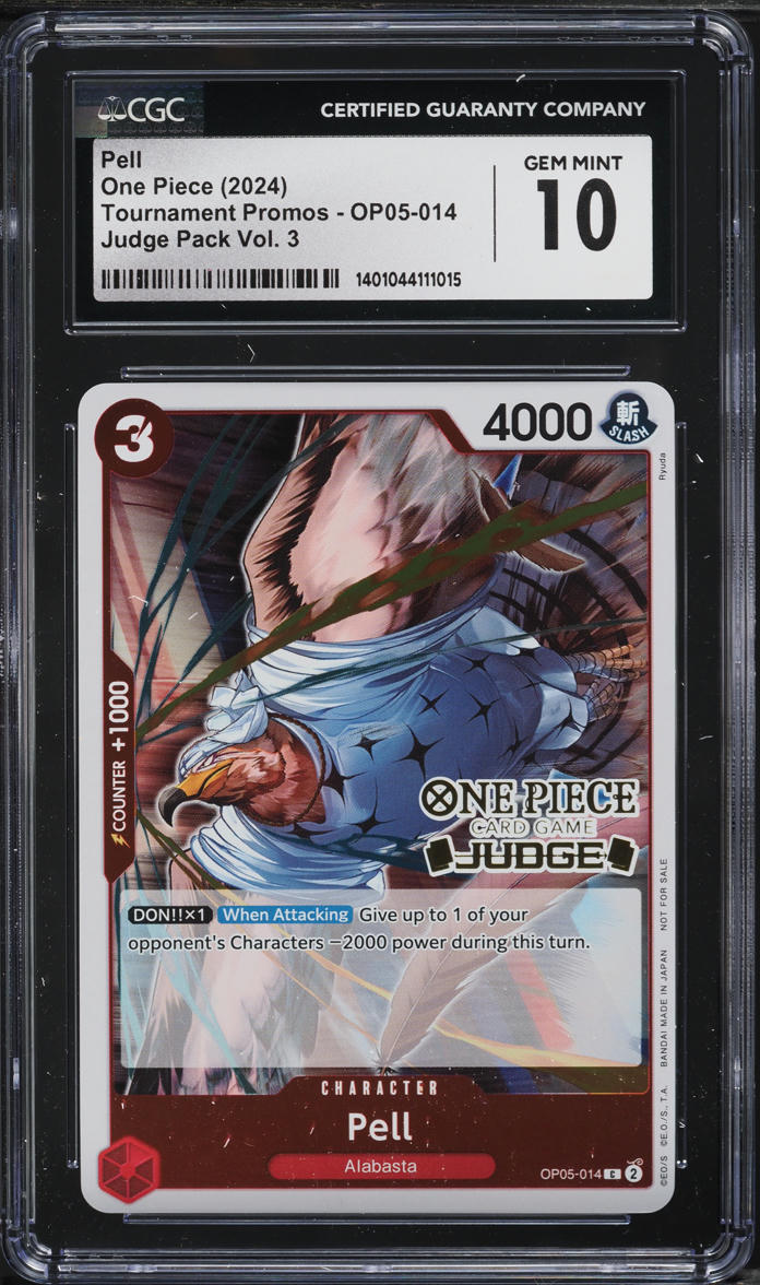 2024 One Piece Tournament Promo Judge Pack Vol 3 Pell #OP05-014 CGC 10 GEM MINT