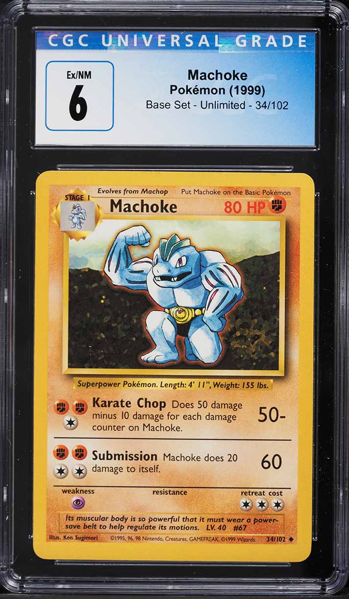 1999 Pokemon Base Set Machoke #34 CGC 6 EXMT