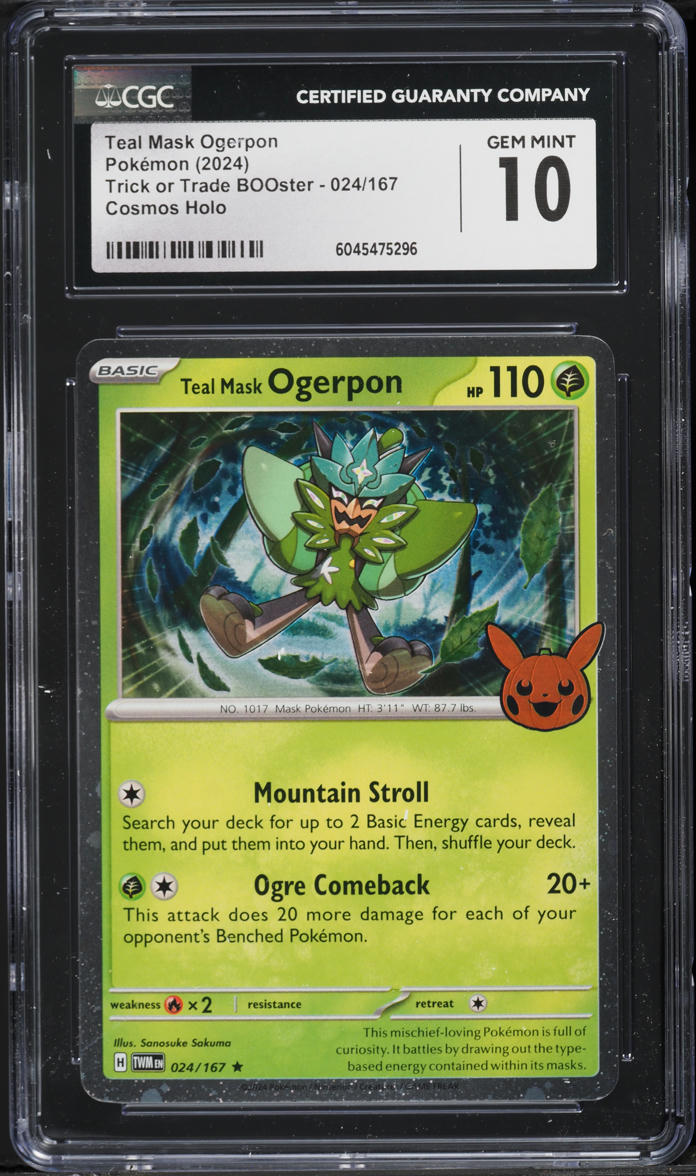 2024 Pokemon SV Twilight Masquerade Trick Or Trade Holo Teal Mask Ogerpon CGC 10