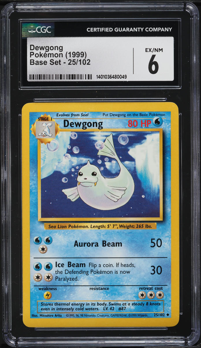 1999 Pokemon Base Set Dewgong #25 CGC 6 EXMT