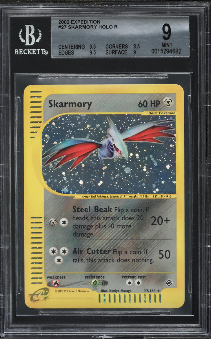 2002 Pokemon Expedition Holo Skarmory #27 BGS 9 MINT