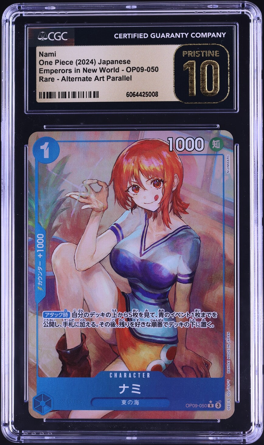 2024 One Piece Japanese Emperors In New World Alt Art Nami #OP09-050 CGC 10