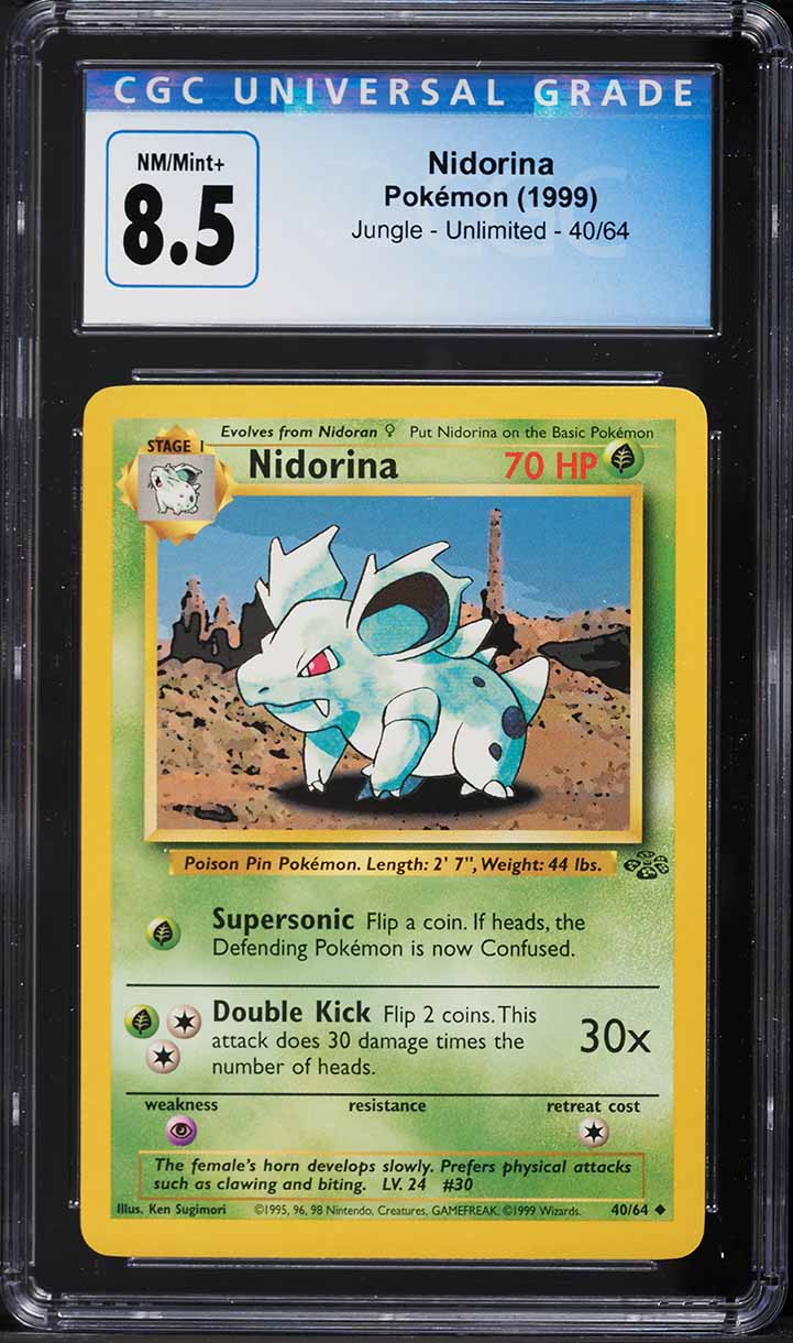 1999 Pokemon Jungle Nidorina #40 CGC 8.5 NM-MT+