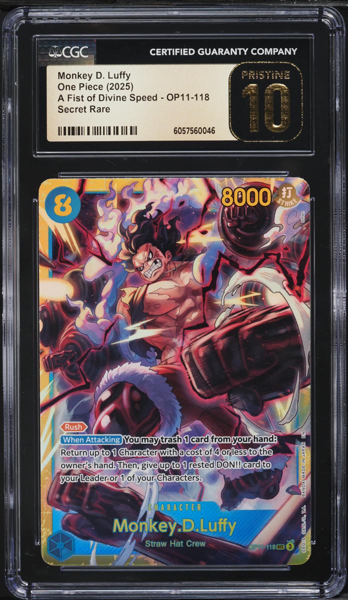 2025 One Piece A Fist Of Divine Speed Monkey D. Luffy #OP11-118 CGC 10 PRISTINE