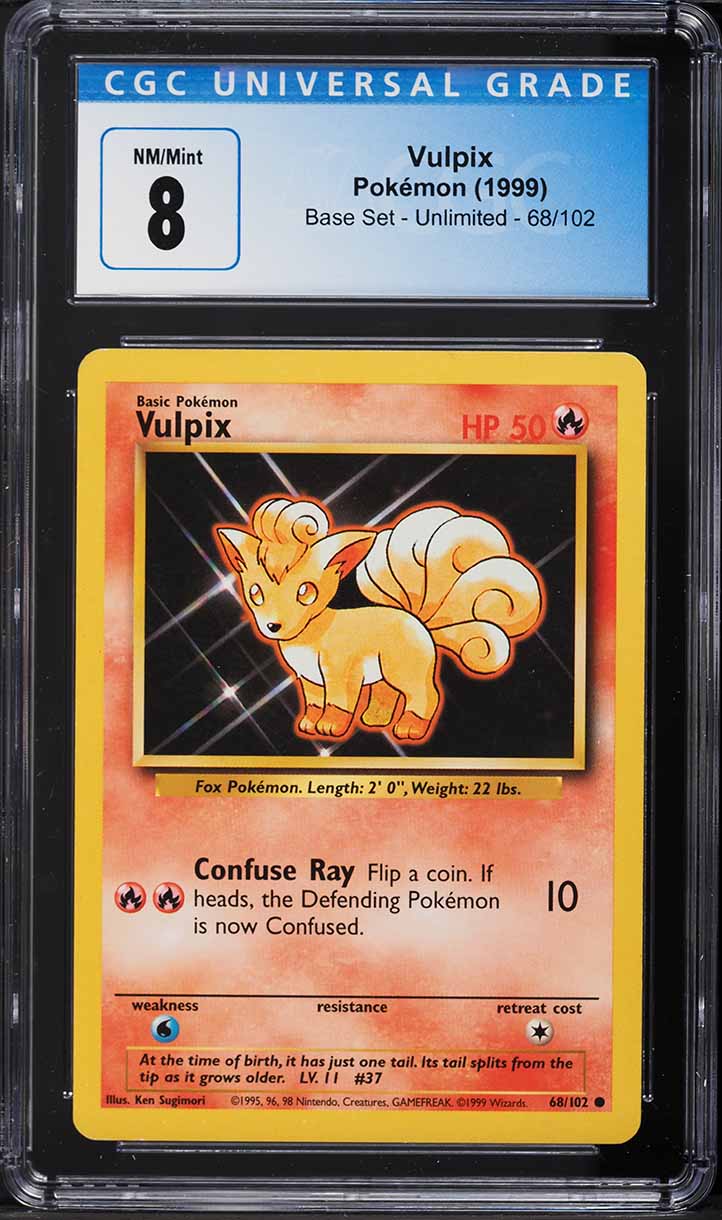 1999 Pokemon Base Set Vulpix #68 CGC 8 NM-MT