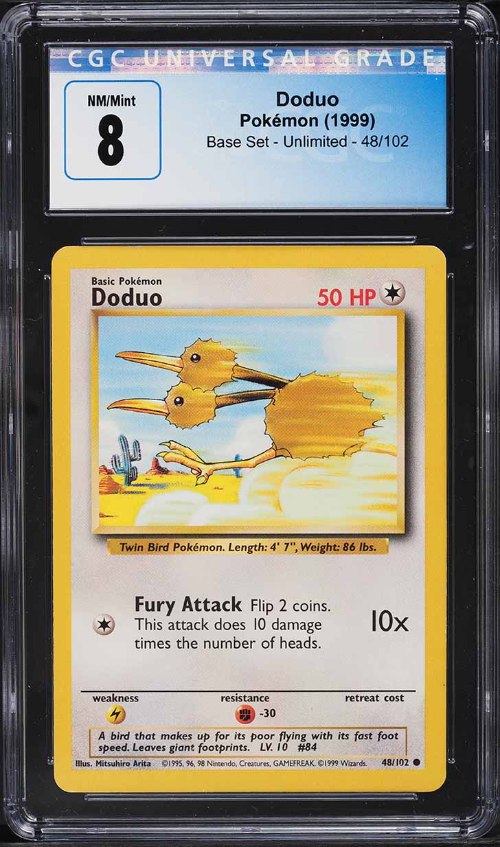 1999 Pokemon Base Set Doduo #48 CGC 8 NM-MT