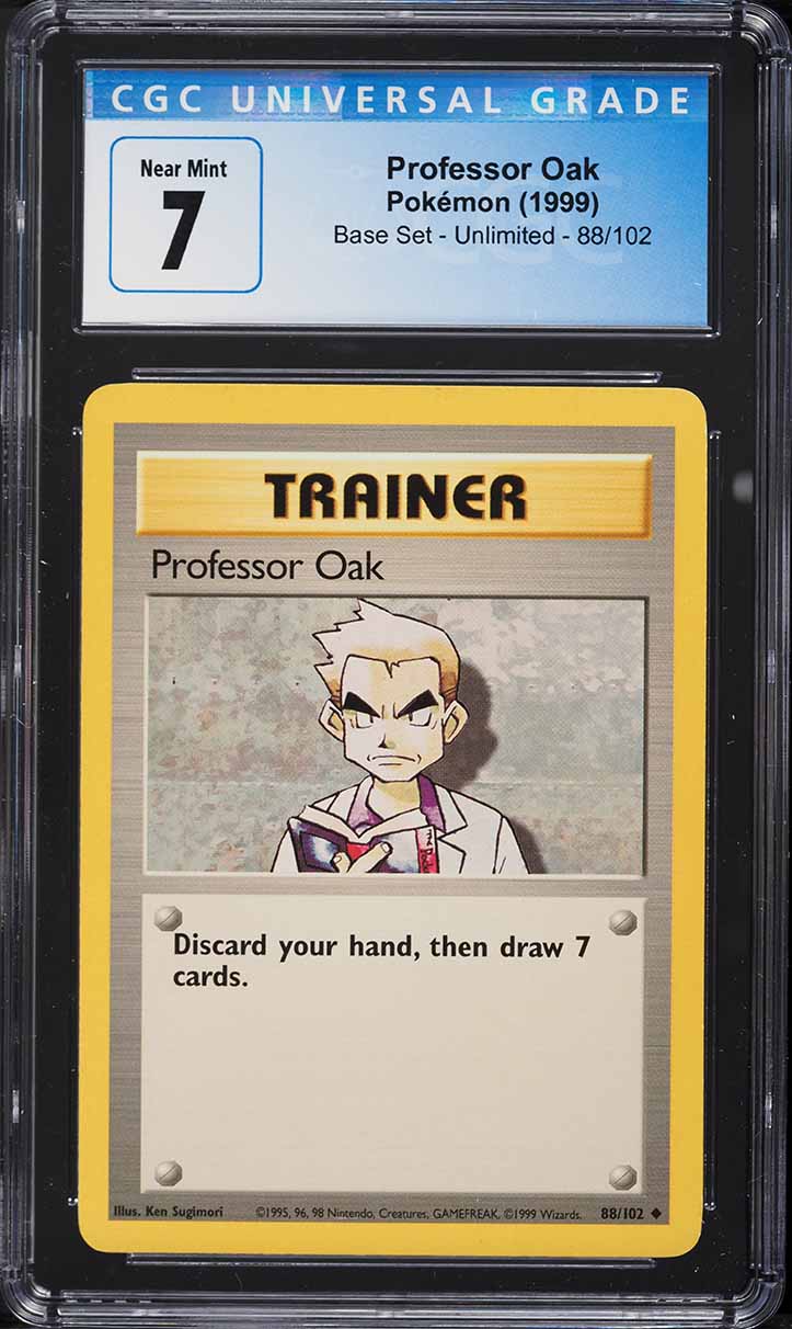 1999 Pokemon Base Set Professor Oak #88 CGC 7 NRMT