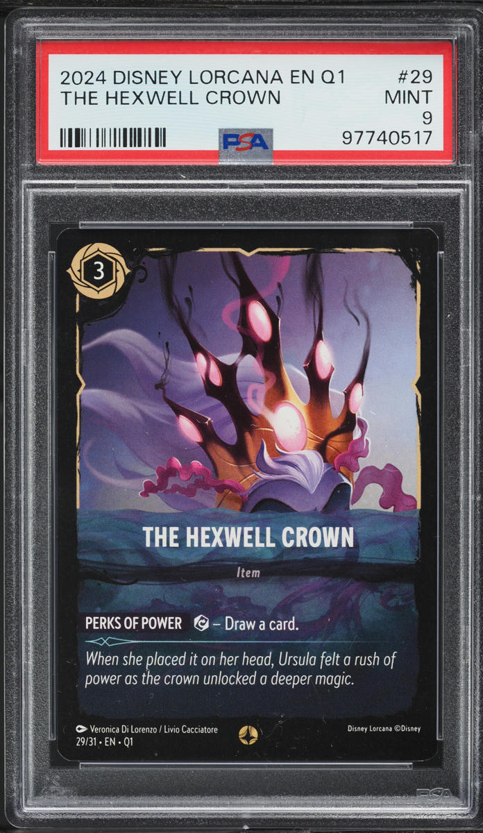 2024 Disney Lorcana Illuminers Quest Deep Trouble The Hexwell Crown #29 PSA 9