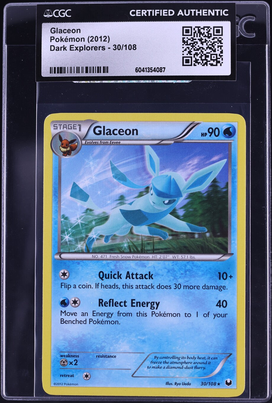 2012 Pokemon Black & White Dark Explorers Glaceon #30 CGC AUTH