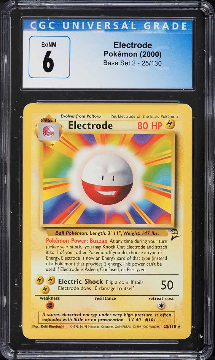 2000 Pokemon Base Set 2 Electrode #25 CGC 6 EXMT