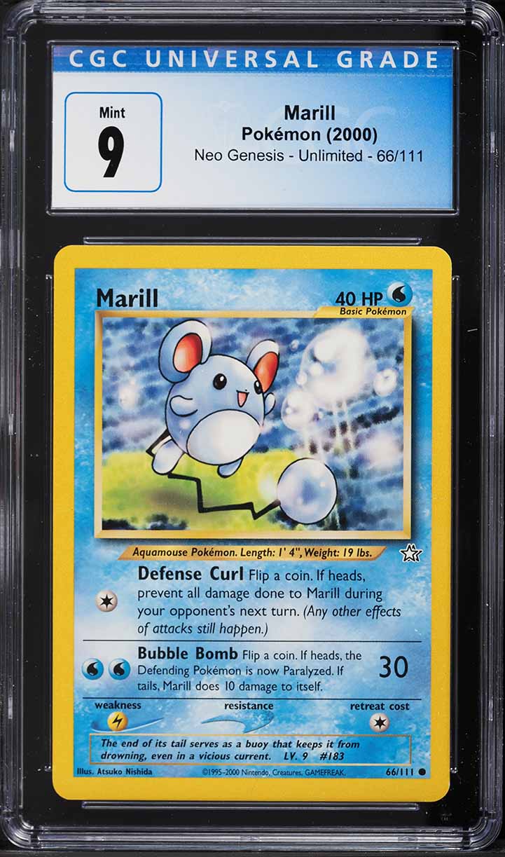 2000 Pokemon Neo Genesis Marill #66 CGC 9 MINT