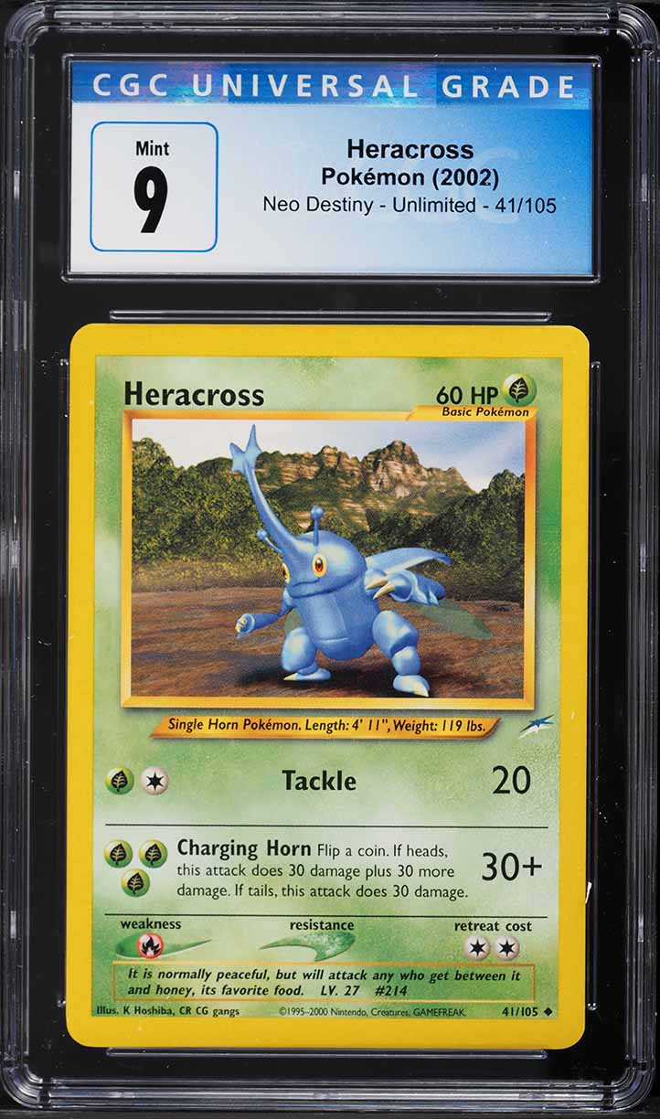 2002 Pokemon Neo Destiny Heracross #41 CGC 9 MINT