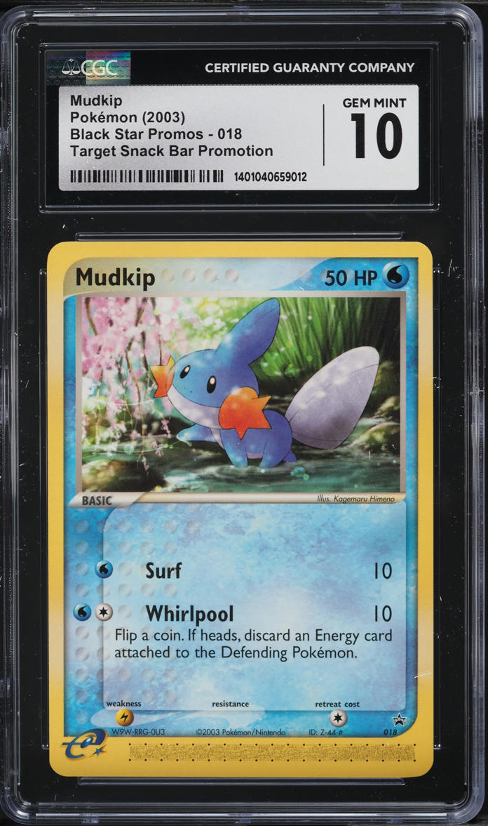 2003 Pokemon Black Star Promo Target Snack Bar Mudkip #18 CGC 10 GEM MINT