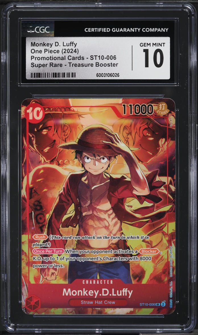 2024 One Piece Promo Treasure Booster Monkey D. Luffy #ST10-006 CGC 10 GEM MINT